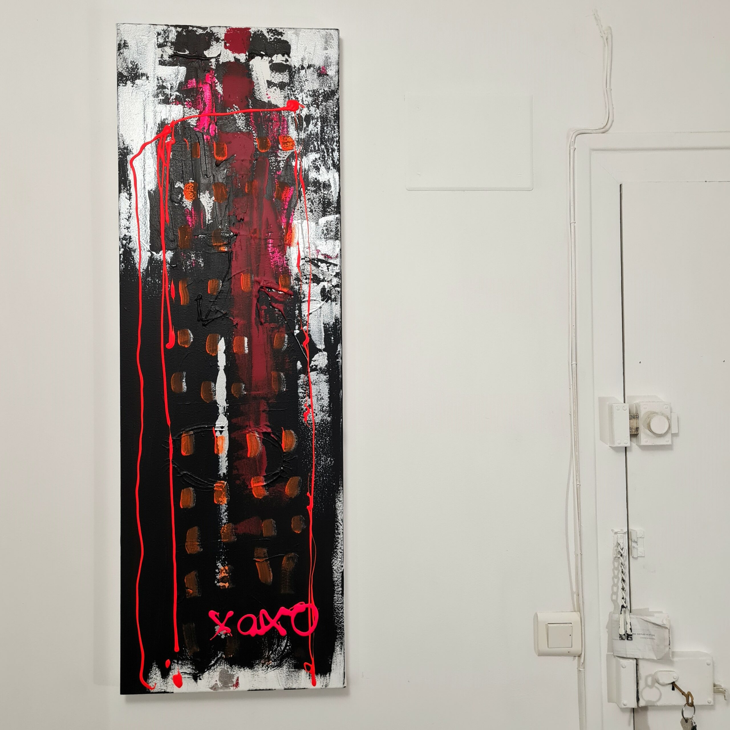 Xoxo tower est une peinture à l'acrylique sur toile peinte par clelia farnoux en 2024